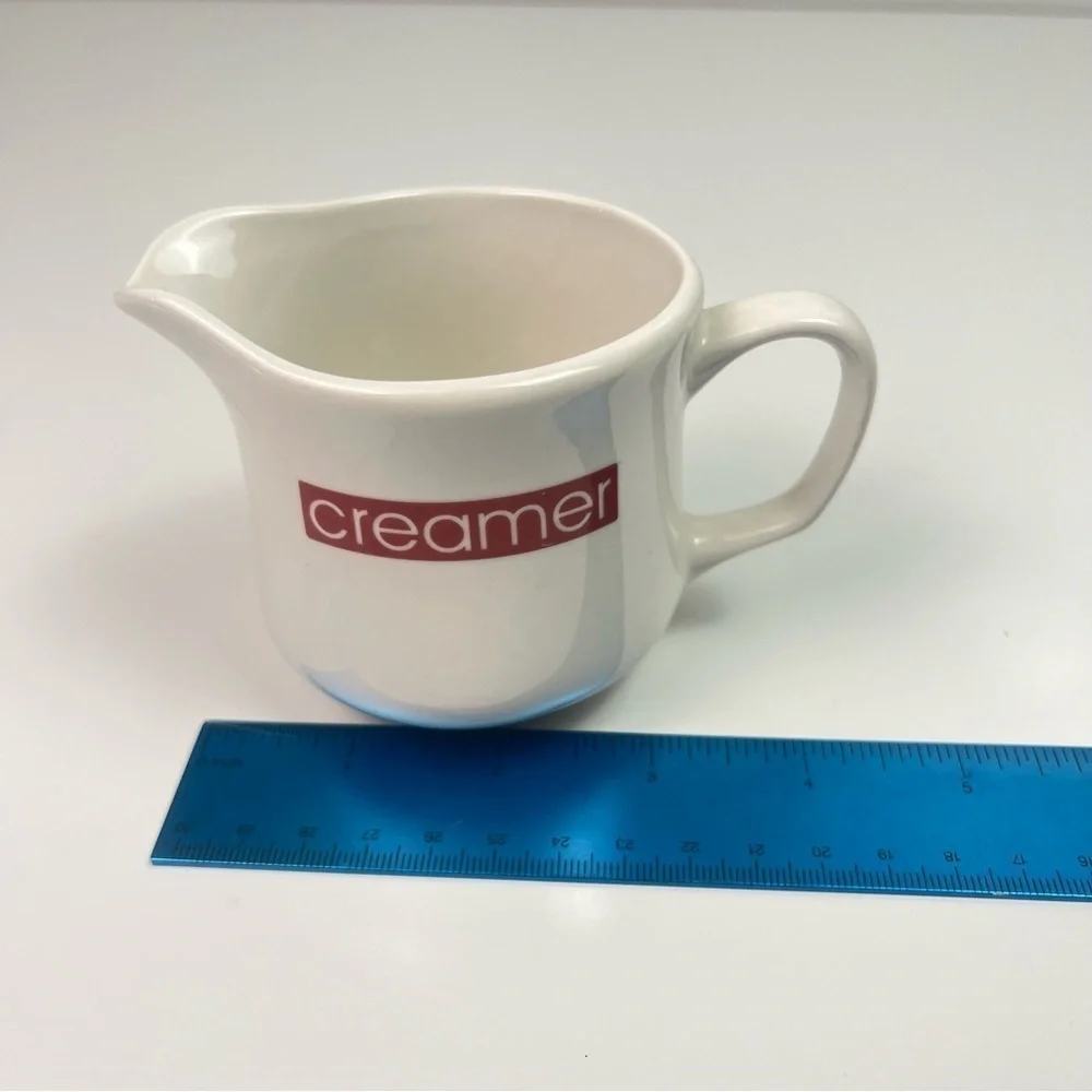 Vintage 1990’s Off-White Color with Red Writing Cream and Sugar Set